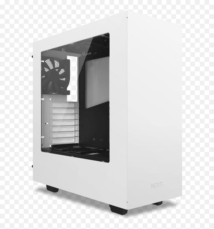 Nzxt S340 White Mid Tower Computer Case Ca - S340ww1 Radiuspc Nzxt Case S340 White Png,Transparent Computer Case