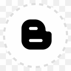 Black Gray Outline Free Social Media Round Stitches Icon By - Portable Network Graphics Png,Blogger Logo