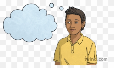 Boy Thinking Thought Bubble Child Gymnastics Pe Move Ks2 - With png