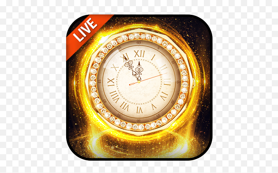 Download Shining Gold Clock Live Wallpaper - Solid Png,Gold Clock Png - free  transparent png images 