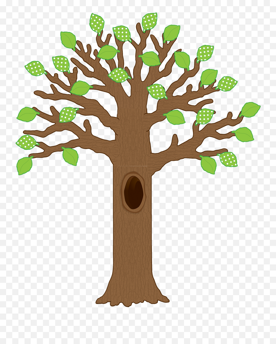 Download Big Tree With Polka Dot Leaves - Tree Bulletin Board Set Png,Big Tree Png