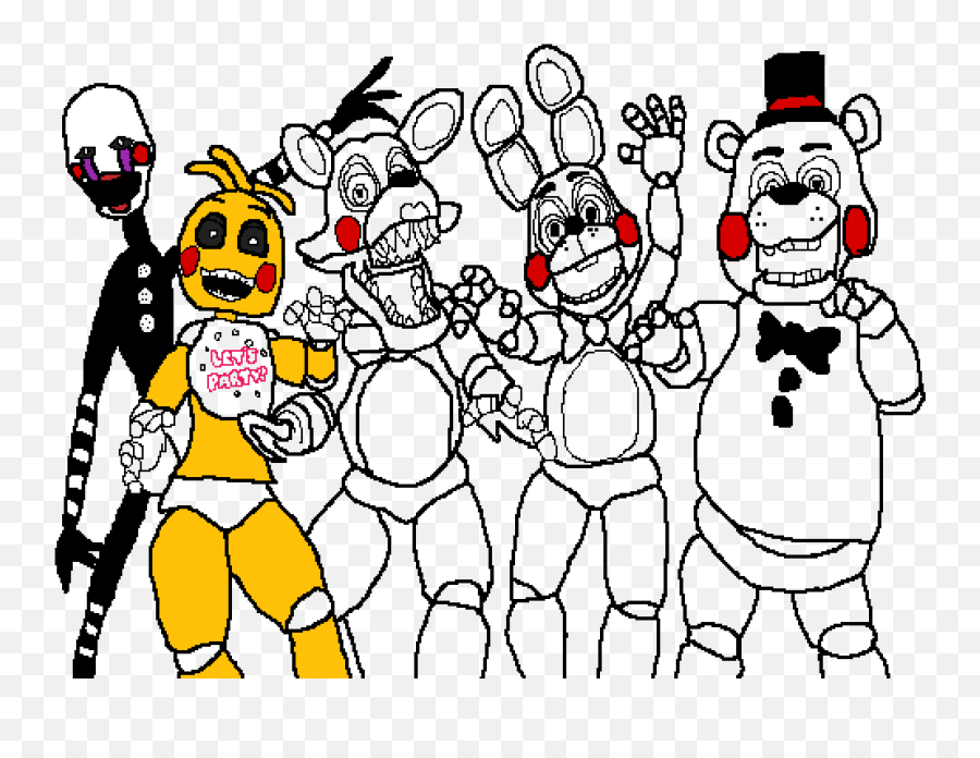 Editing Fnaf 2 Gang - Free Online Pixel Art Drawing Tool Fictional Character Png,Fnaf 2 App Icon