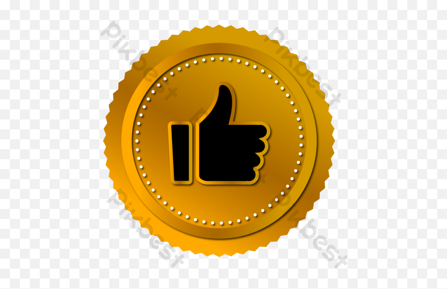 Round Golden Like Icon Free Png Transparent Images Ai - Gold,Two Thumbs Up Icon