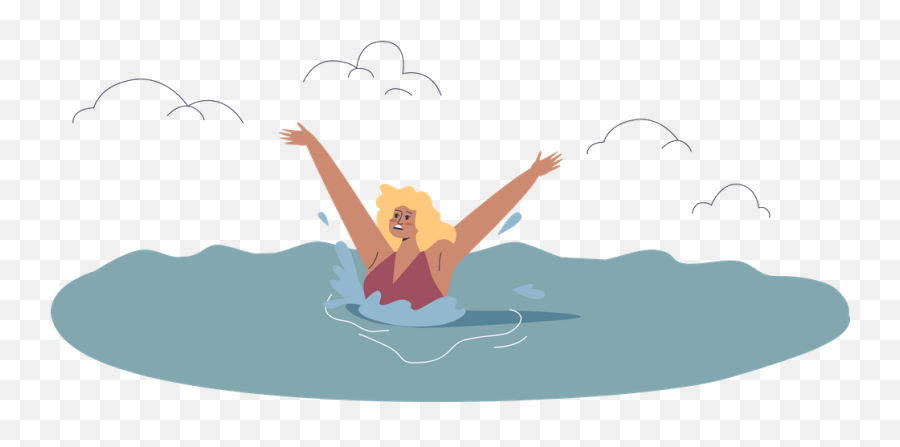 Triathlon Icon - Download In Flat Style Girl Drowning Cartoon Png,Triathalon Icon