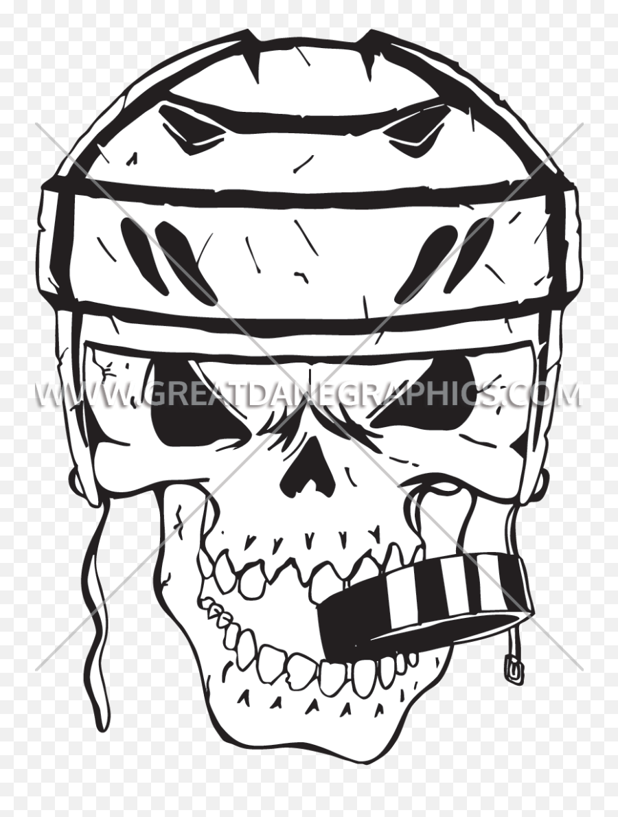 Hockey - Transparent Hockey Helmet Clipart Png,Skull Drawing Png