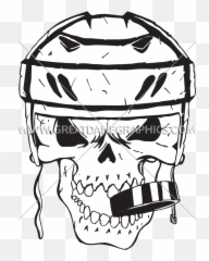 Hockey - Transparent Hockey Helmet Clipart Png,Skull Drawing Png
