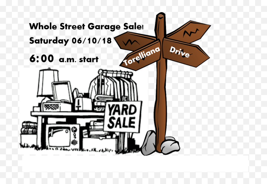 Download Hd Multiple House Garage Sale 61018 - Black And Yard Sale Images Black And White Png,Garage Sale Png