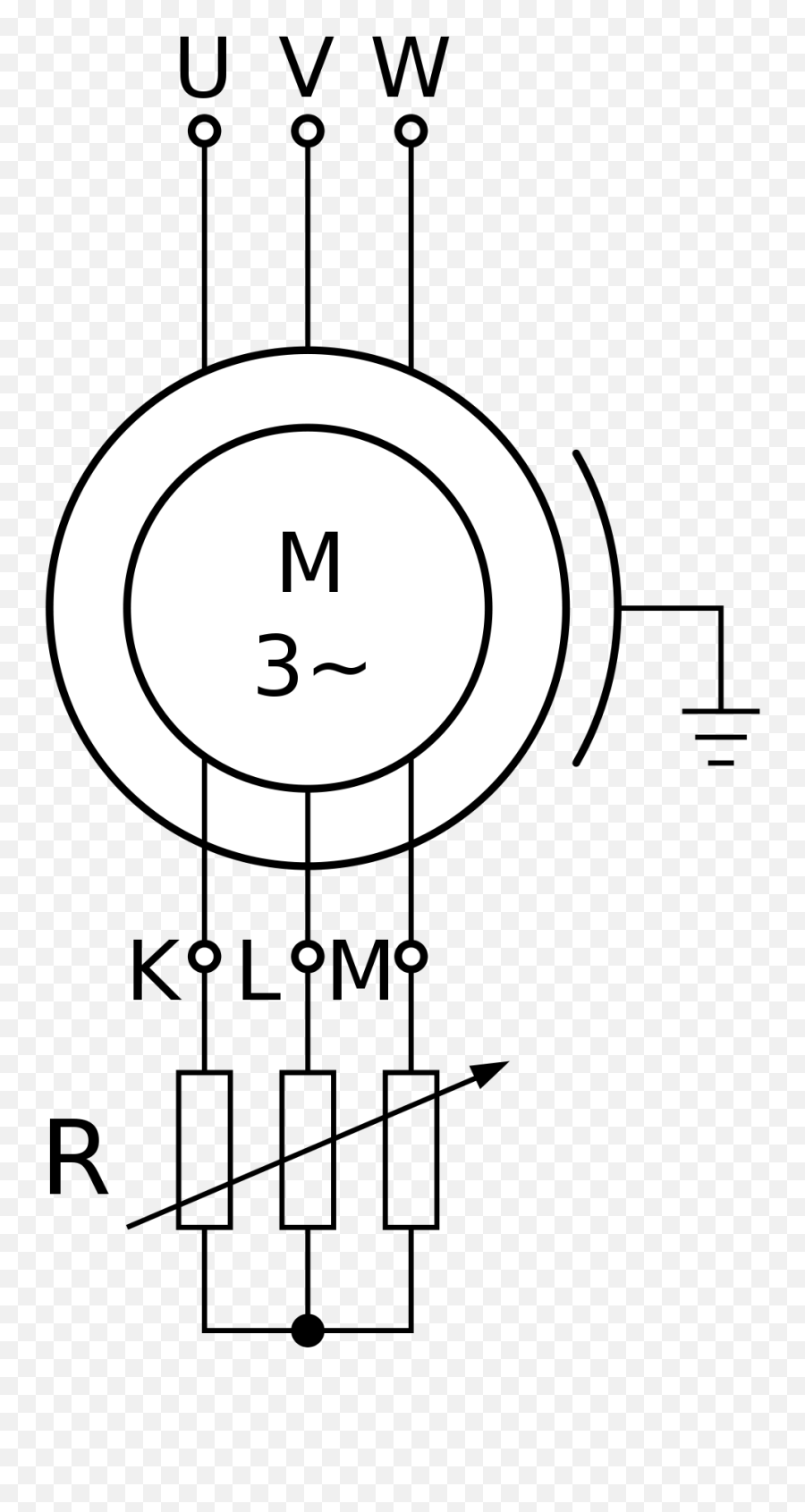 Wound Rotor Motor - Wikipedia Symbol Of Three Phase Slip Ring Induction Motor Png,Resistance Icon