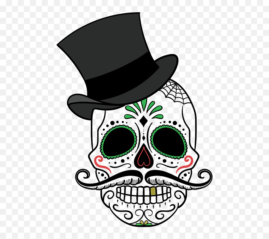 Skull Tattoo Transparent Image - Day Of The Dead Skulls With Hats Png,Mexican Skull Png