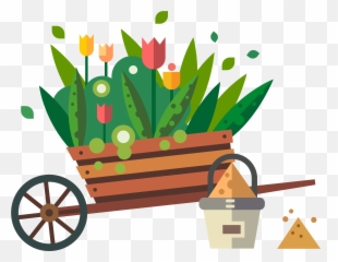 Clip Art Free Stock Garden Shipping Flowers Transprent - Flat Garden Vector Png,Flower Cartoon Png