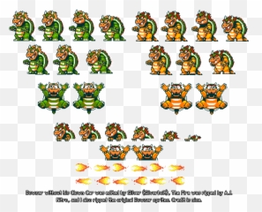 Bowser Mario World - Super Sprite png