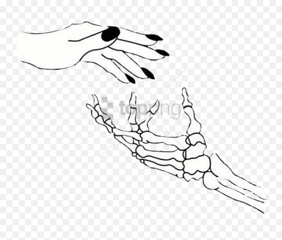 Clipart Black And White Png Tumblr - Skeleton Hands Holding Hands,Skeleton Hand Png