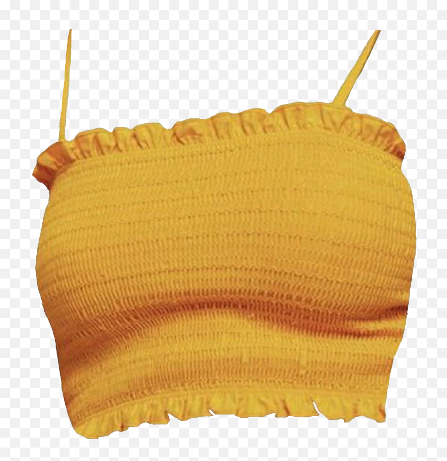 Yellow Top Pngsticker Png Sticker Croptop Musta - Cute Crop Top Transparent Background,Ruffles Png