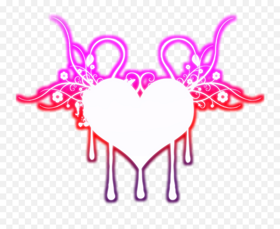 Download Neon Heart Melting Hearts Pink - Neon Png For Picsart,Neon Heart Png