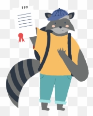 Studying Raccoon Character - Transparent Png U0026 Svg Vector File Cartoon,Raccoon Transparent