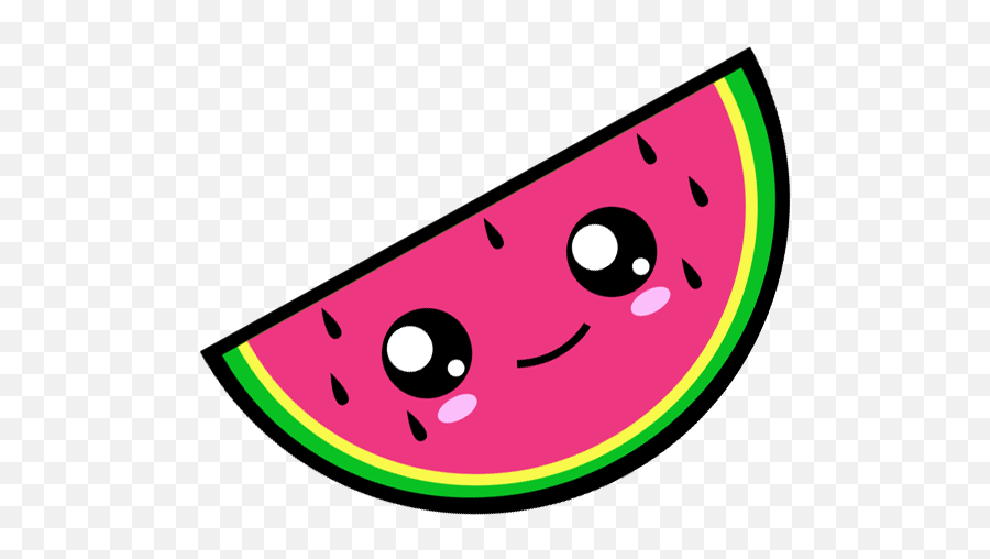 Kawaii Clipart Drink - Watermelon With Cute Face Png,Melon Png