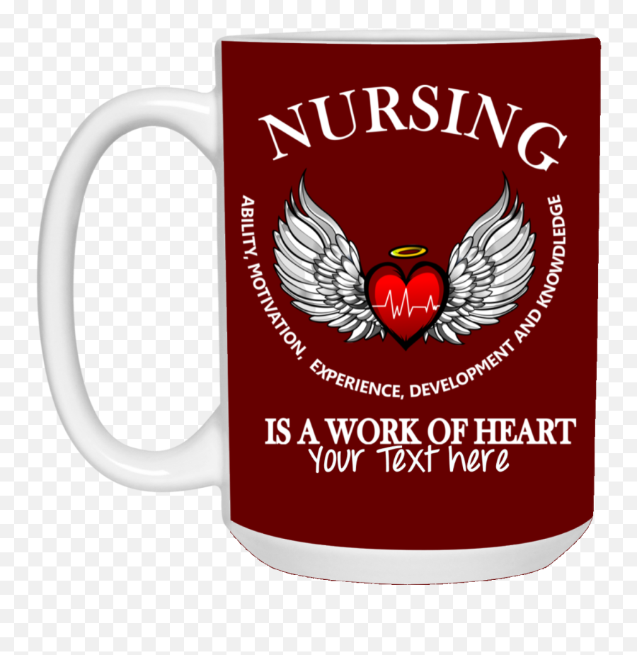 White Coffee Mug - Nurse Angel Wing U2013 Noeliashopcom Serveware Png,Angel Wing Logo