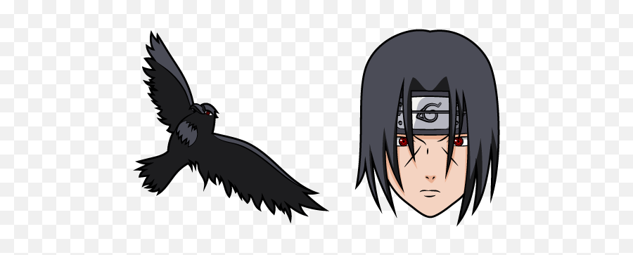 Naruto Itachi Uchiha And Crow Cursor U2013 Custom Browser - Fictional Character Png,Uchiha Logo