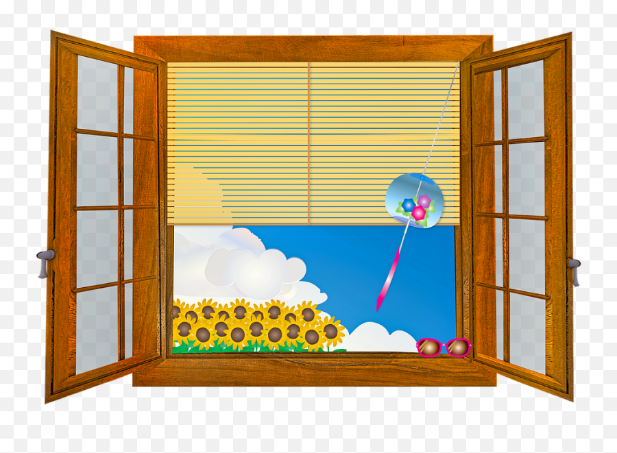 Window Sunflowers Blinds - Free Image On Pixabay Window Png,Blinds Png