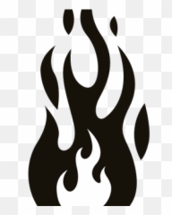 Transparent Flames Black And White Cartoon - Clipart png