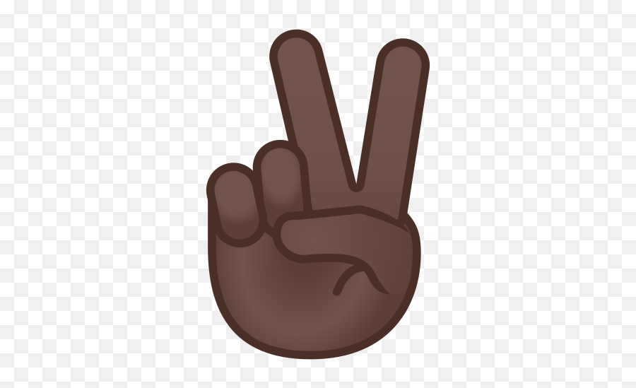 Victory Hand Emoji With Dark Skin - Black Peace Sign Emoji Png,Peace Emoji Png