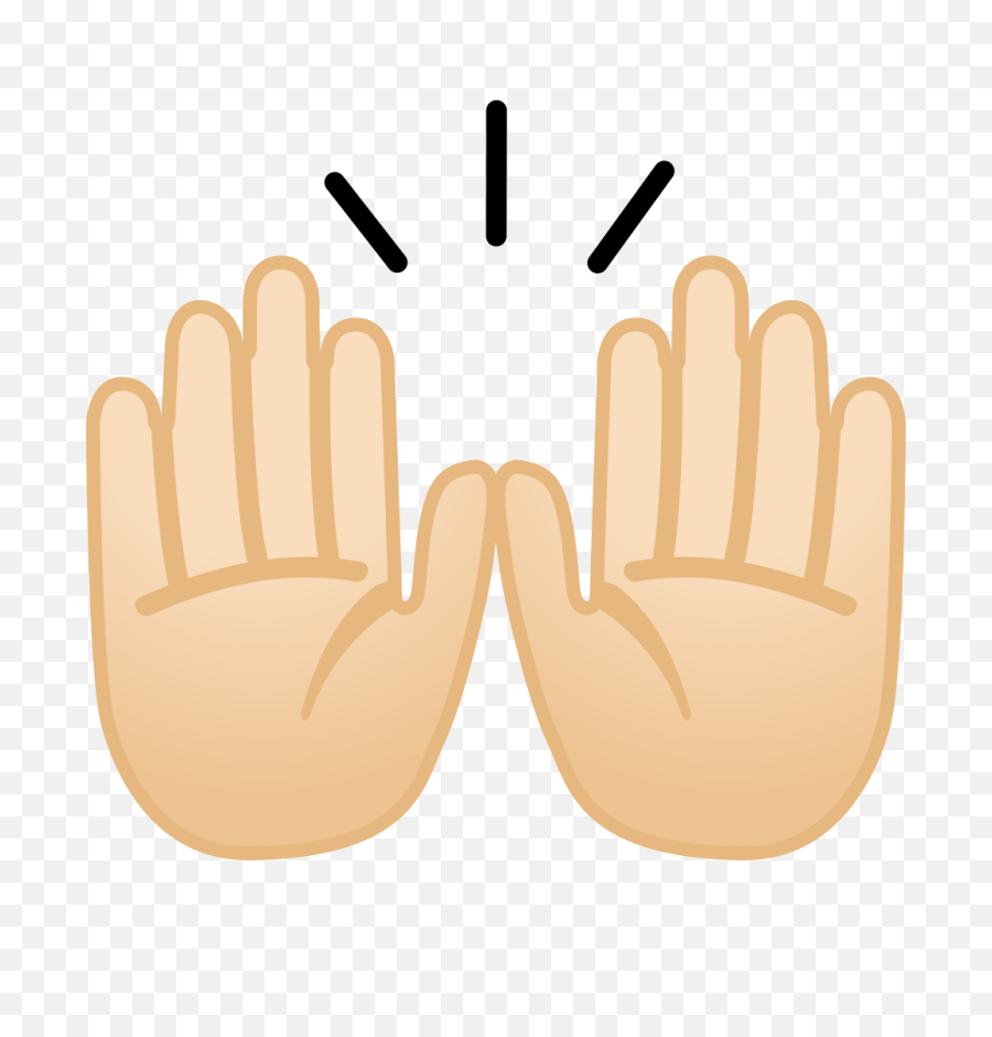 Raising Hands Light Skin Tone Icon Noto Emoji People - Emoji Raised Hands Png,Finger Emoji Png
