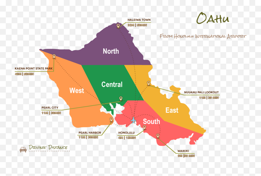 Driving Map - Map West Side Oahu Png,Hawaiian Islands Png