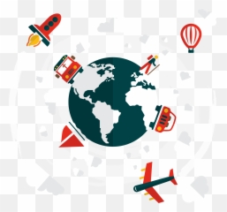 Download Hd Earth Globe World - Travel Around The World 25 World Map Icon White Png,Around The World Png