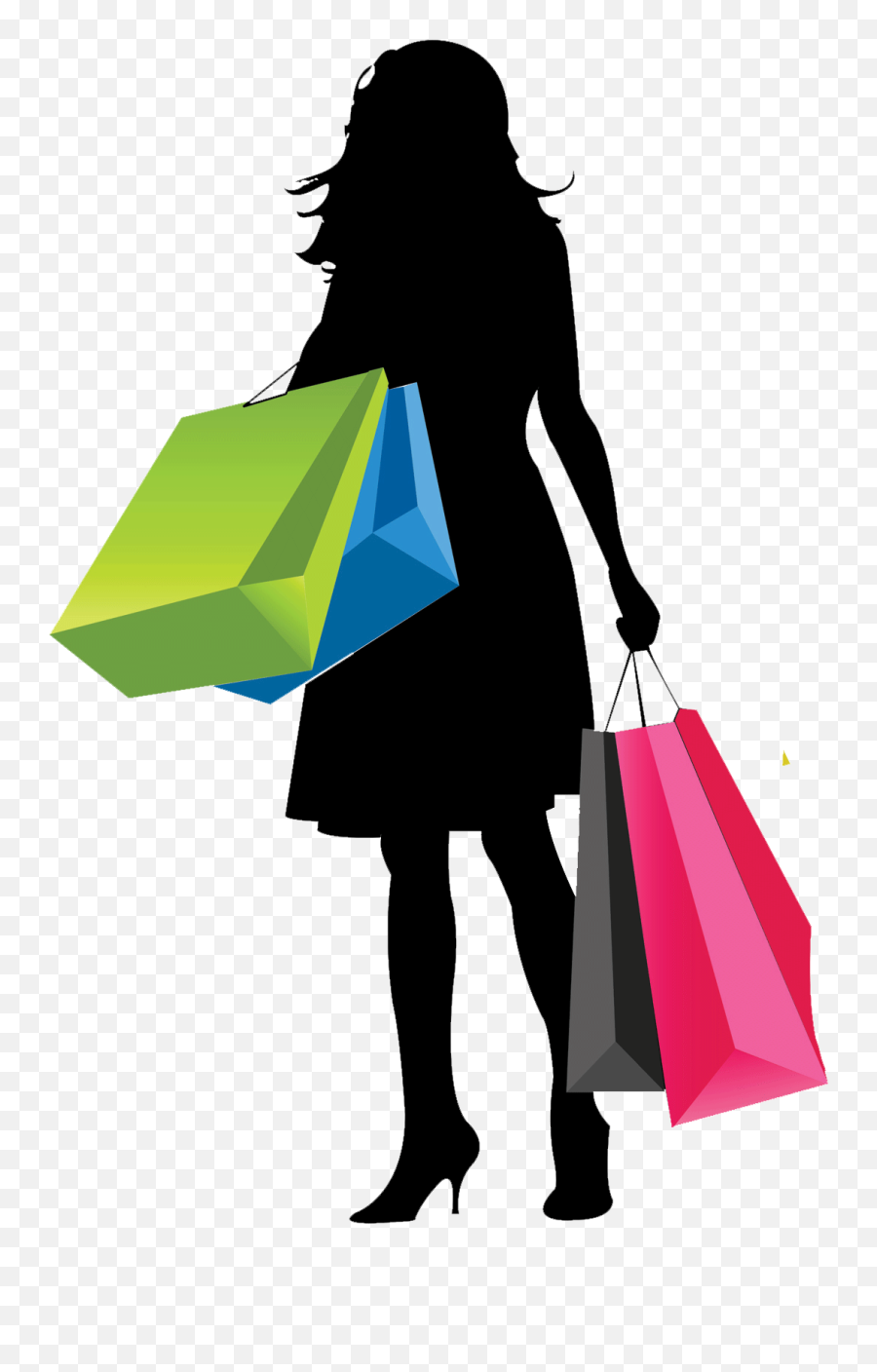 Download Free Png Vector Girl With Shopping - Vector Shopping Girl Png,Bags Png