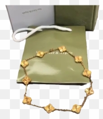 Vintage Alhambra Necklace 10 Motifs In - Solid Png,Versace Icon Chain Necklace