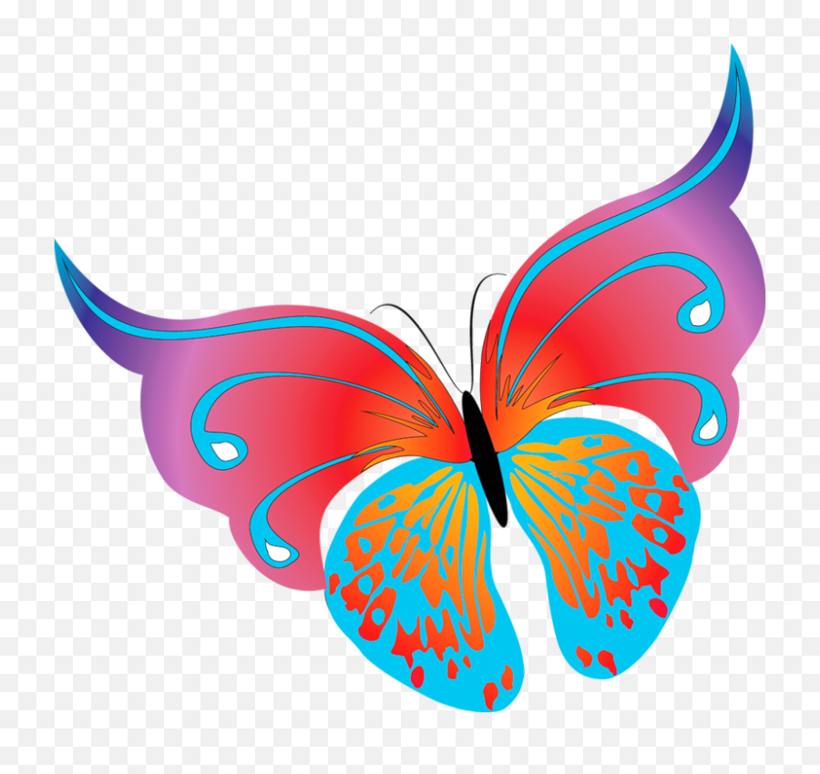 Transparent Butterfly Clipart With 36 - Purple Butterfly Flower Clip Art Png,Butterfly Transparent