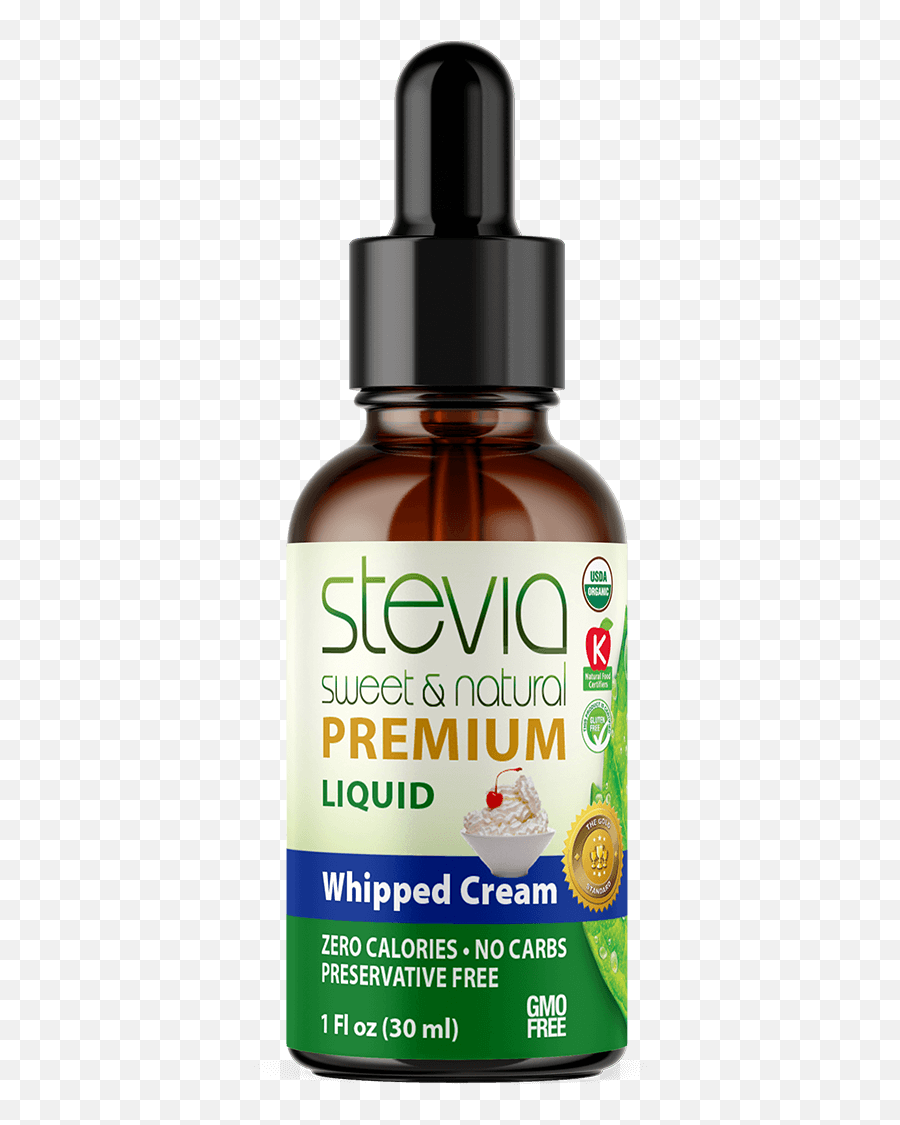 Whipped Cream Premium Quality Stevia Drops Organic Liquid Sweetener Best Sugar Substitute 100 Pure Extract All Naturally Sweet Non - Stevia Natural En Extracto Png,Whip Cream Icon