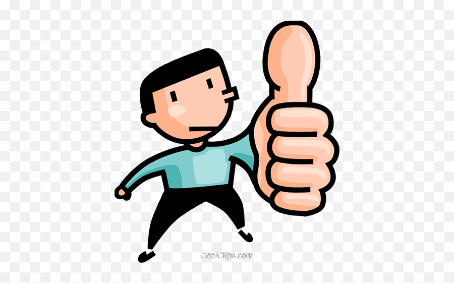 Download Thumbs Up Royalty Free Vector Clip Art Illustration - Man Cartoon Thumbs Up Png,Facebook Icon Daumen Hoch