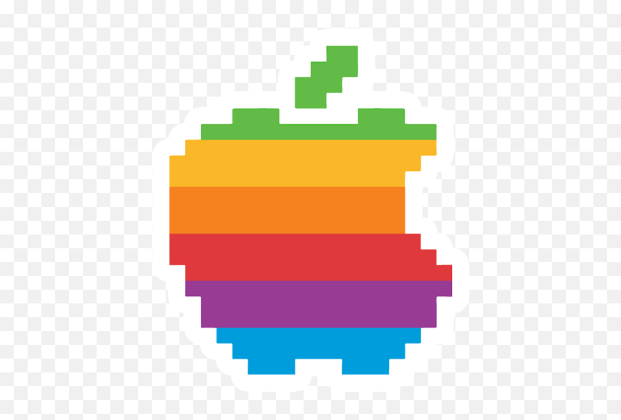 8 Bit Apple Sticker - Deadpool Face Pixel Art Png,Apple Logo Sticker