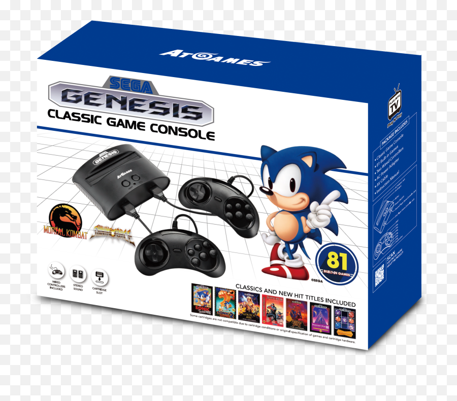 Sega Genesis Classic Game Console With - Sega Genesis Classic Game Console 2017 Png,Sega Genesis Png