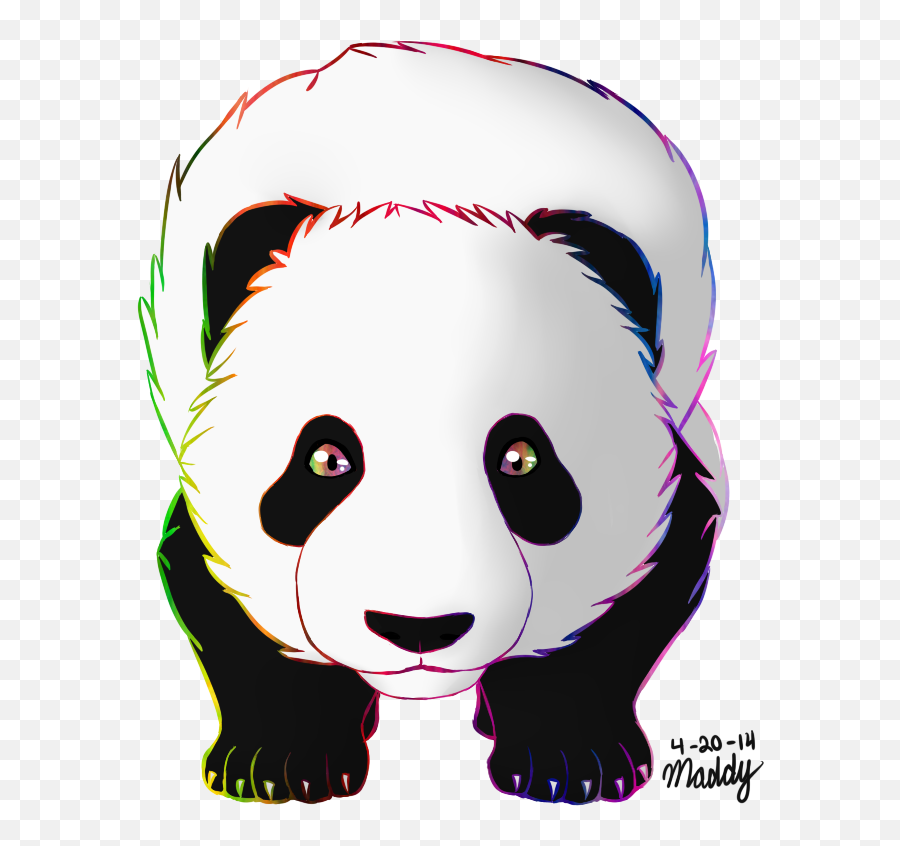 Rainbow Panda - Cartoon Png,Panda Cartoon Png