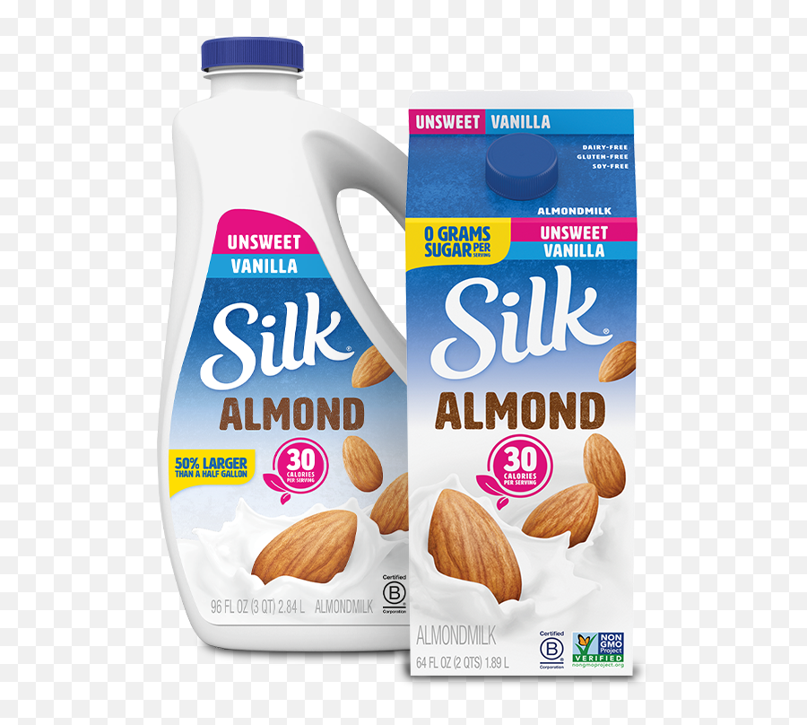 Unsweet Vanilla Almondmilk - Silk Unsweetened Almond Milk Png,Sugar Transparent Background