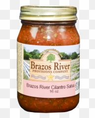 Download Brazos River Cilantro Salsa - Brazos Cafe Mango Brazos River Provision Company Chili Pepper Black Bean Salsa Jar Png,Cilantro Png