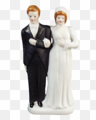 Bride And Groom Png - Wedding Cake Topper Png Figurine