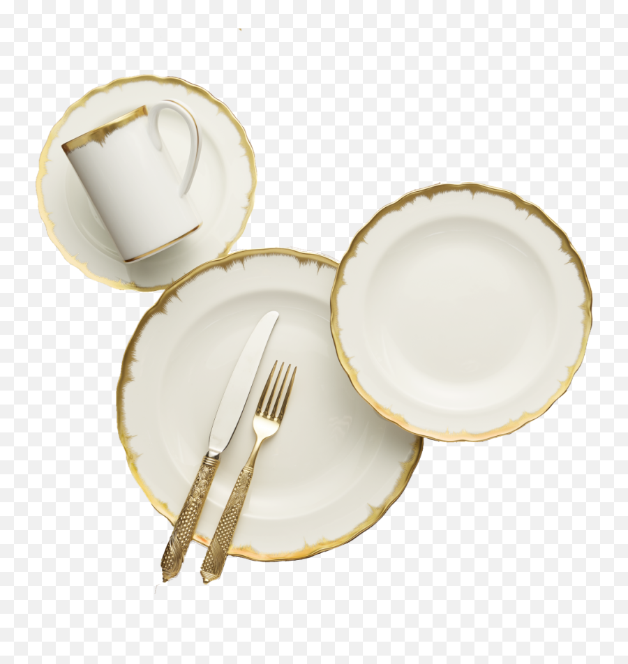 Chelsea Feather Gold 4pc Place Setting - Saucer Png,Place Setting Png