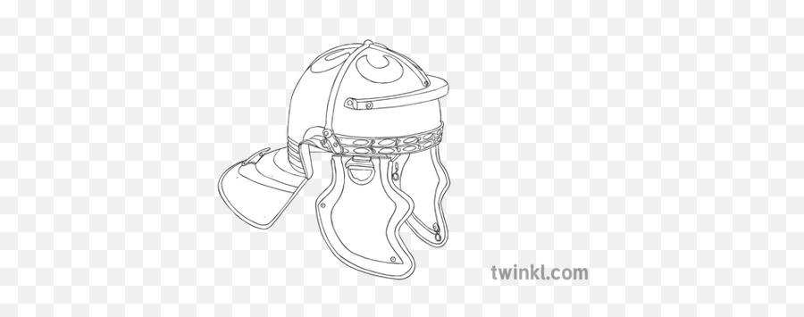 Roman Helmet Black And White Illustration - Twinkl Sketch Png,Roman Helmet Png