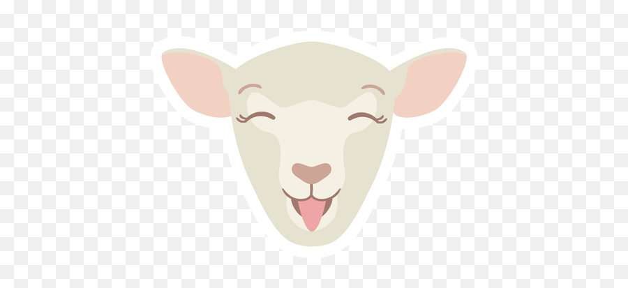 Sheep Happy Wool Lamb Flat Sticker - Transparent Png U0026 Svg Happy,Sheep Transparent