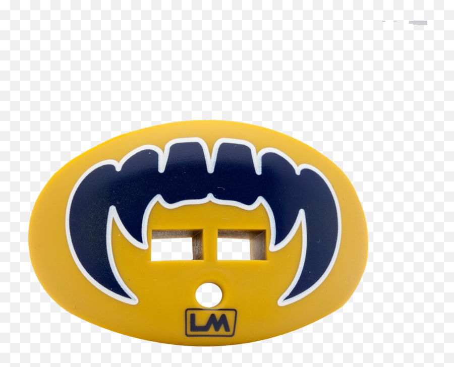 Vampire Fangs Gold Navy Blue Football - Loudmouthguards Lip Protector Mouthguard Png,Fangs Png