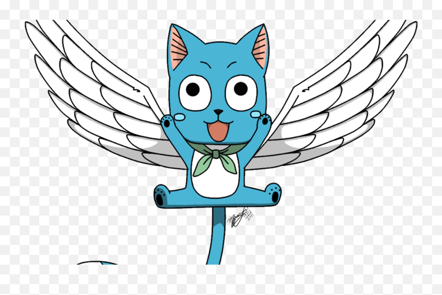 Download Happy The Cat From Fairy Tale Tail By - Happy Drawing Fairy Tail Anime Png,Cat Tail Transparent