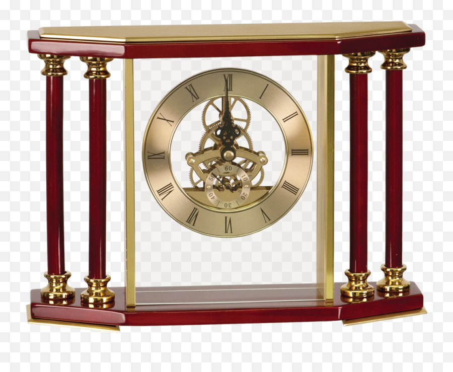 Marble Pillar Png - Exective 4pillar Gold U0026 Rosewood Piano Clock,Gold Clock Png