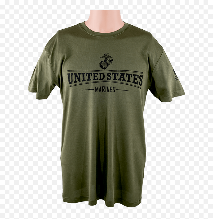 T - Shirt Marines Warrior Tek Green Short Sleeve Png,Usmc Icon