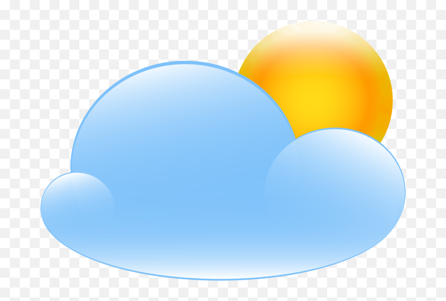 Sun Weather Icon Clip Art - Transparent Background Weather Png,Partly Cloudy Icon