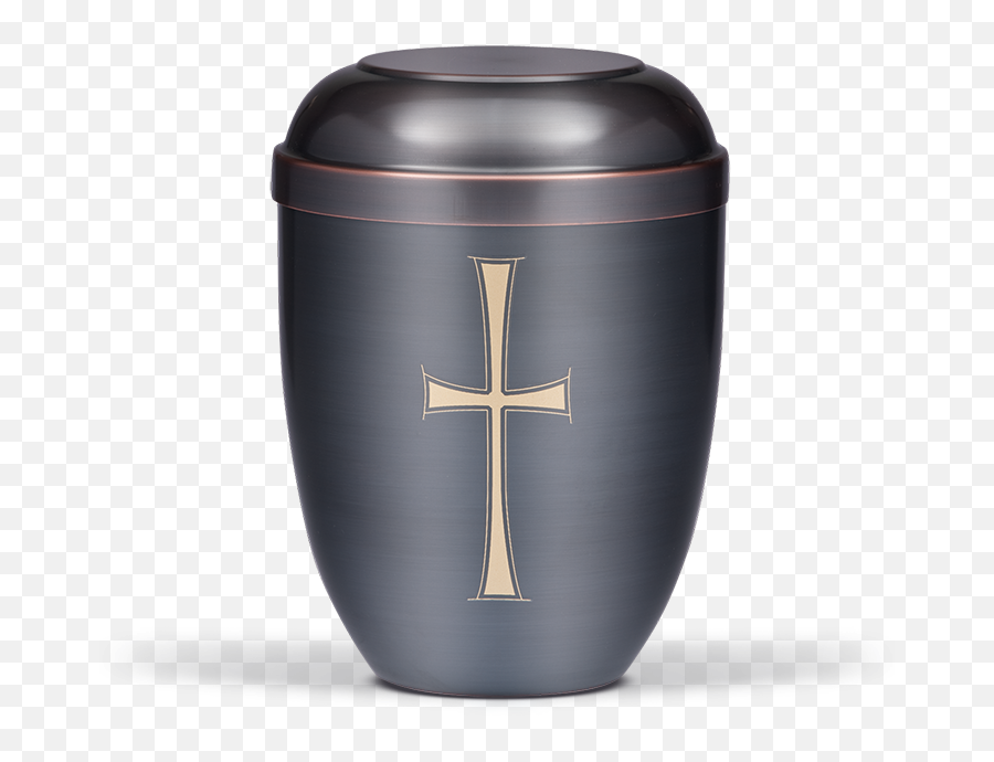 Dark Tinted With Gold Cross Funeral Cremation Ashes Urn For Adult 725 - Funerary Urn Png,Gold Cross Png