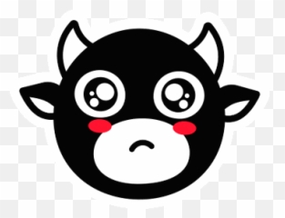 Black Cow Sticker - Black Cow Red Cheeks Discover U0026 Share Gifs Sticker Png,Cow Face Icon