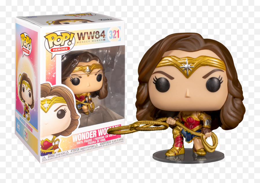 Wonder Woman 1984 - Wonder Woman With Lasso Metallic Pop Vinyl Figure Png,Icon Heroes Wonder Woman